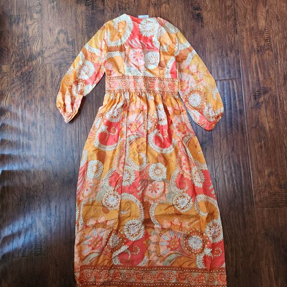 Vintage 1970s era patterned maxi dress - Picture 3 of 5